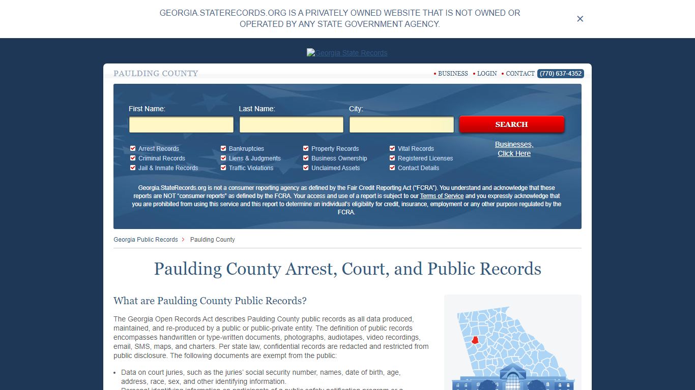 Paulding County Arrest, Court, and Public Records